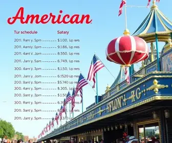 Horários das atrações públicas de Americana
