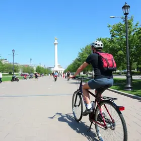 Passeio de bicicleta por áreas públicas