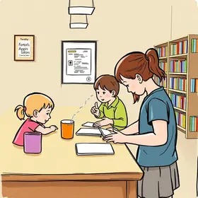 Atividades infantis na Biblioteca Municipal